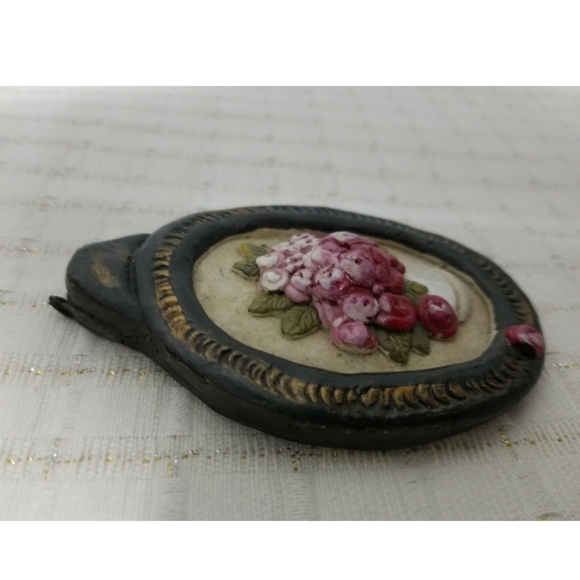 Vintage Floral Wall Plaque Ornament Germany Mini Size - Picture 2 of 5